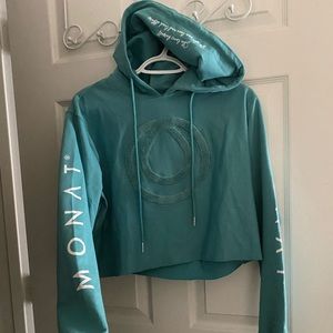 Sold on IG. Monat Crop Top Oil Drip Hoodie